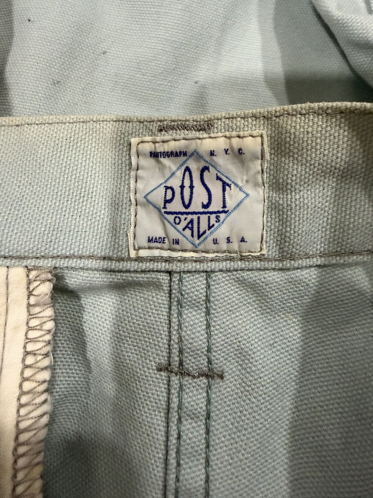 Post Overalls Vintage Post O’Alls Pantograph Work Pant Light Blue Canvas Size US 31 - 10 Thumbnail