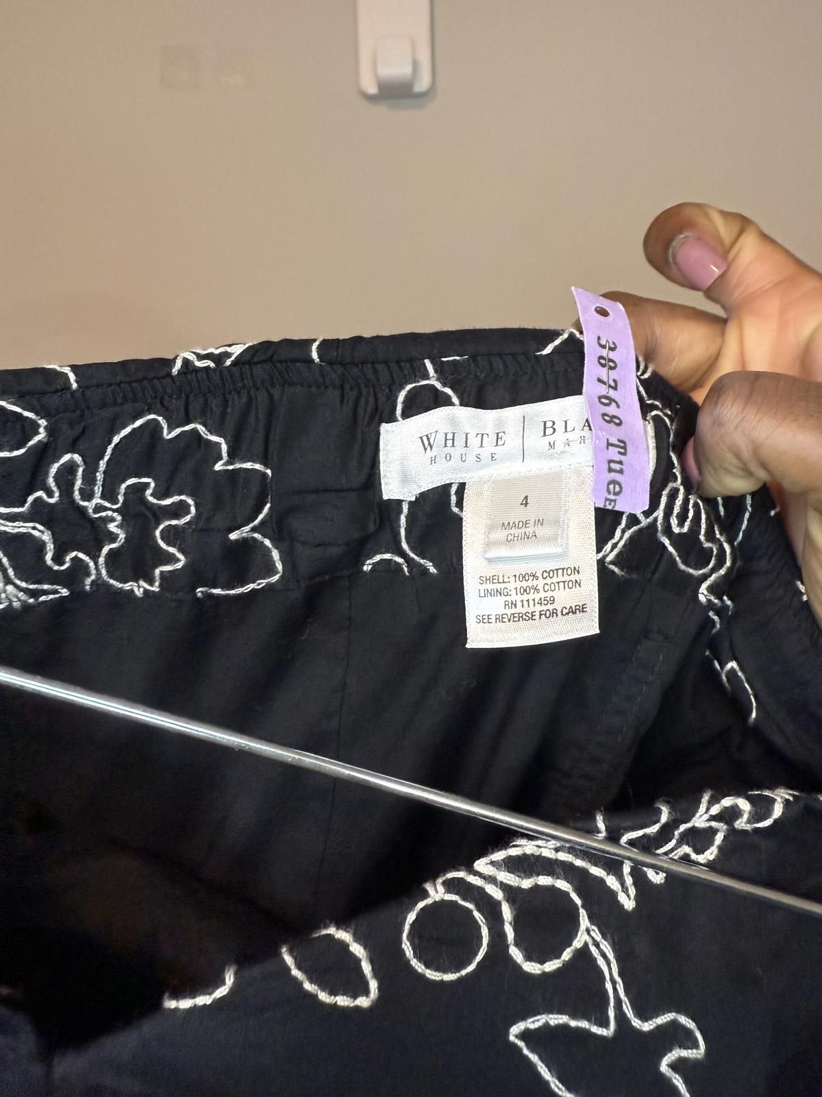 Designer Elegant Strapless Black and White Floral Dress Size S / US 4 / IT 40 - 6 Thumbnail