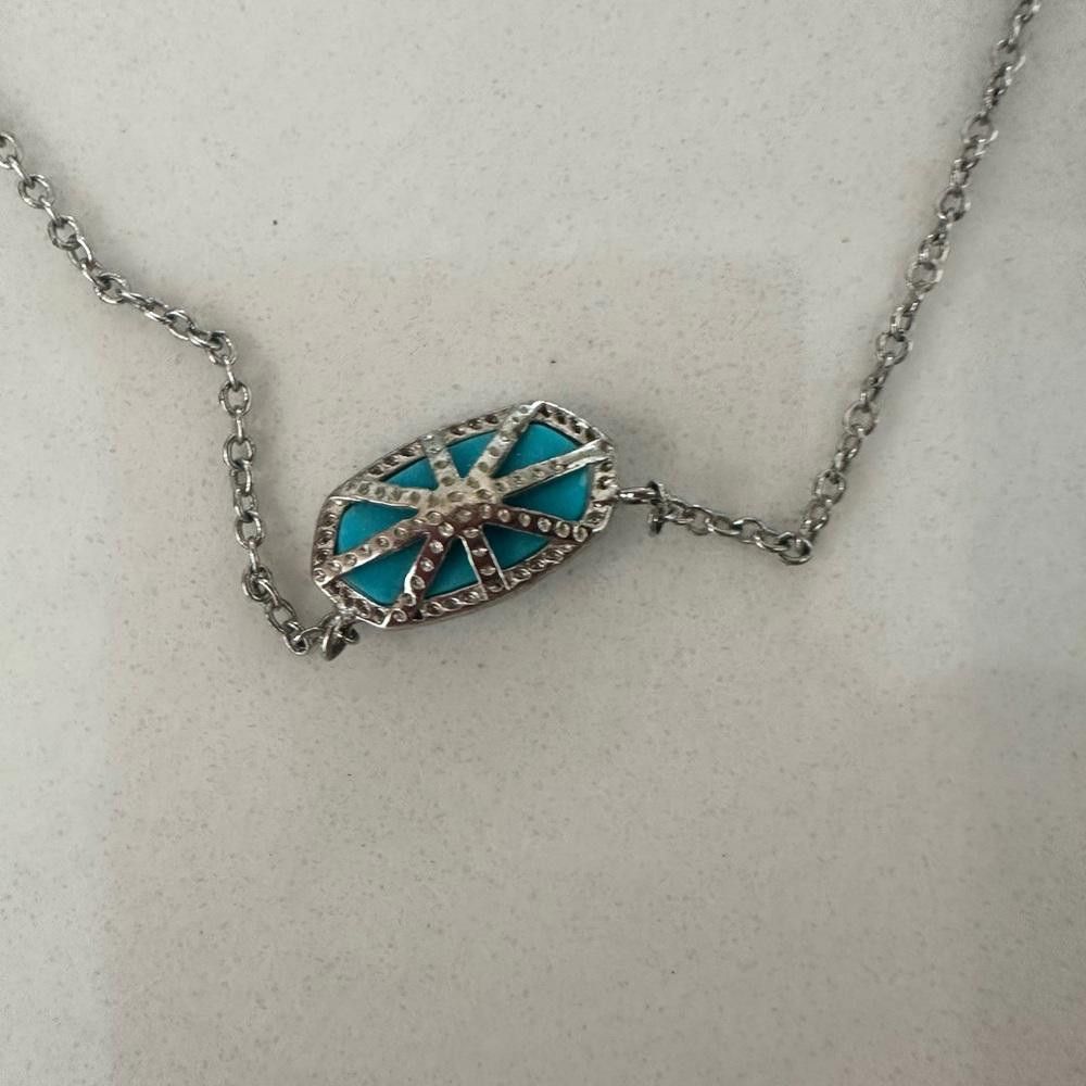 Kendra Scott Kendra Scott Elisa Turquoise Blue Magnesite Silver Necklace Size ONE SIZE - 6 Thumbnail