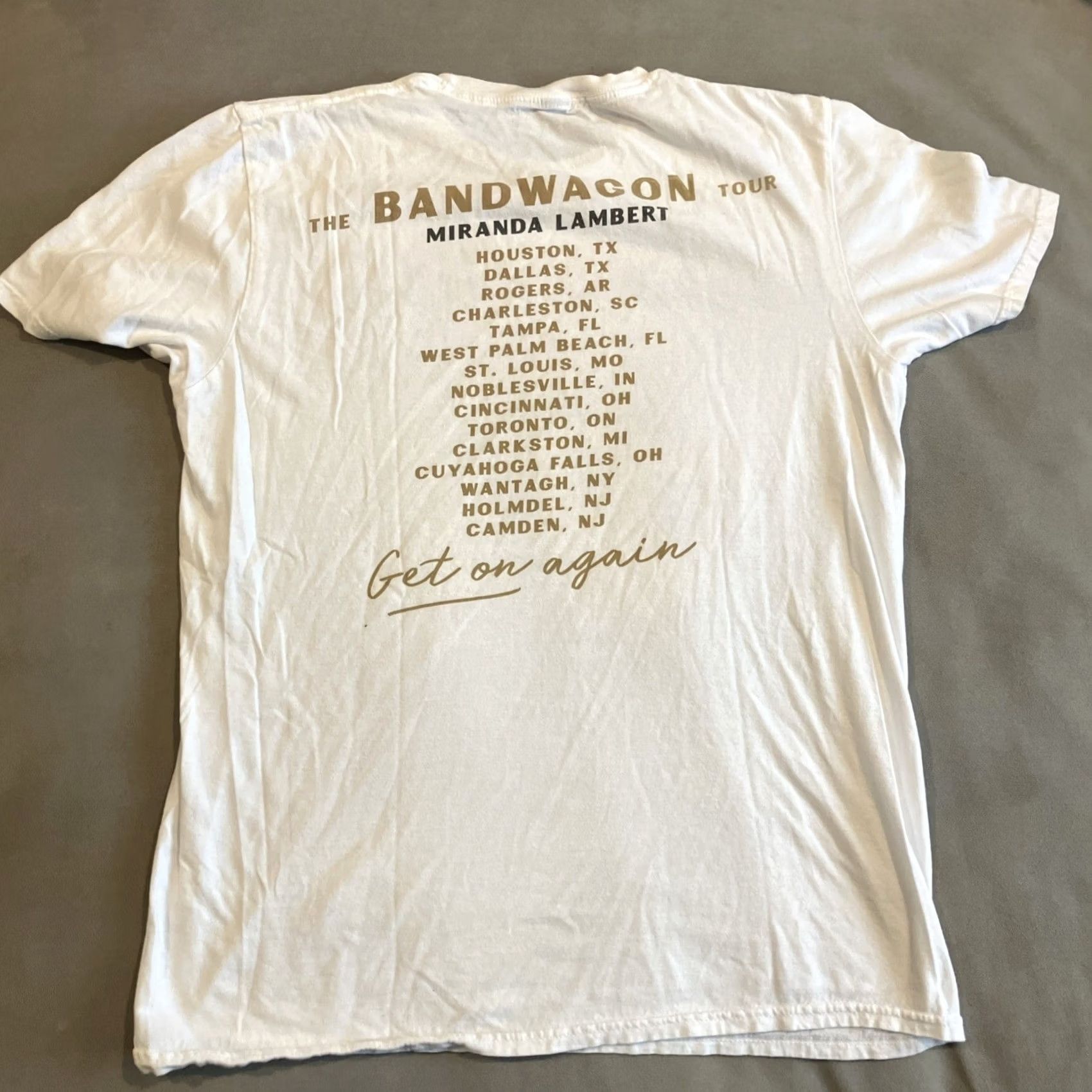 Vintage MIRANDA LAMBERT T-Shirt Bandwagon Tour Concert GET ON AGAIN Medium Unisex Adults White M Size US M / EU 48-50 / 2 - 3 Thumbnail