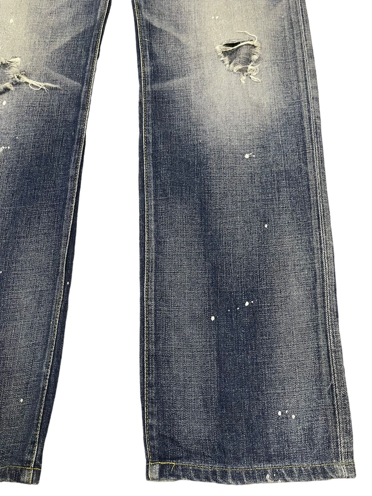 Sugar Cane Vintage Japanese Brand Blue Wash Distressed Baggy Jeans Size US 35 - 6 Thumbnail