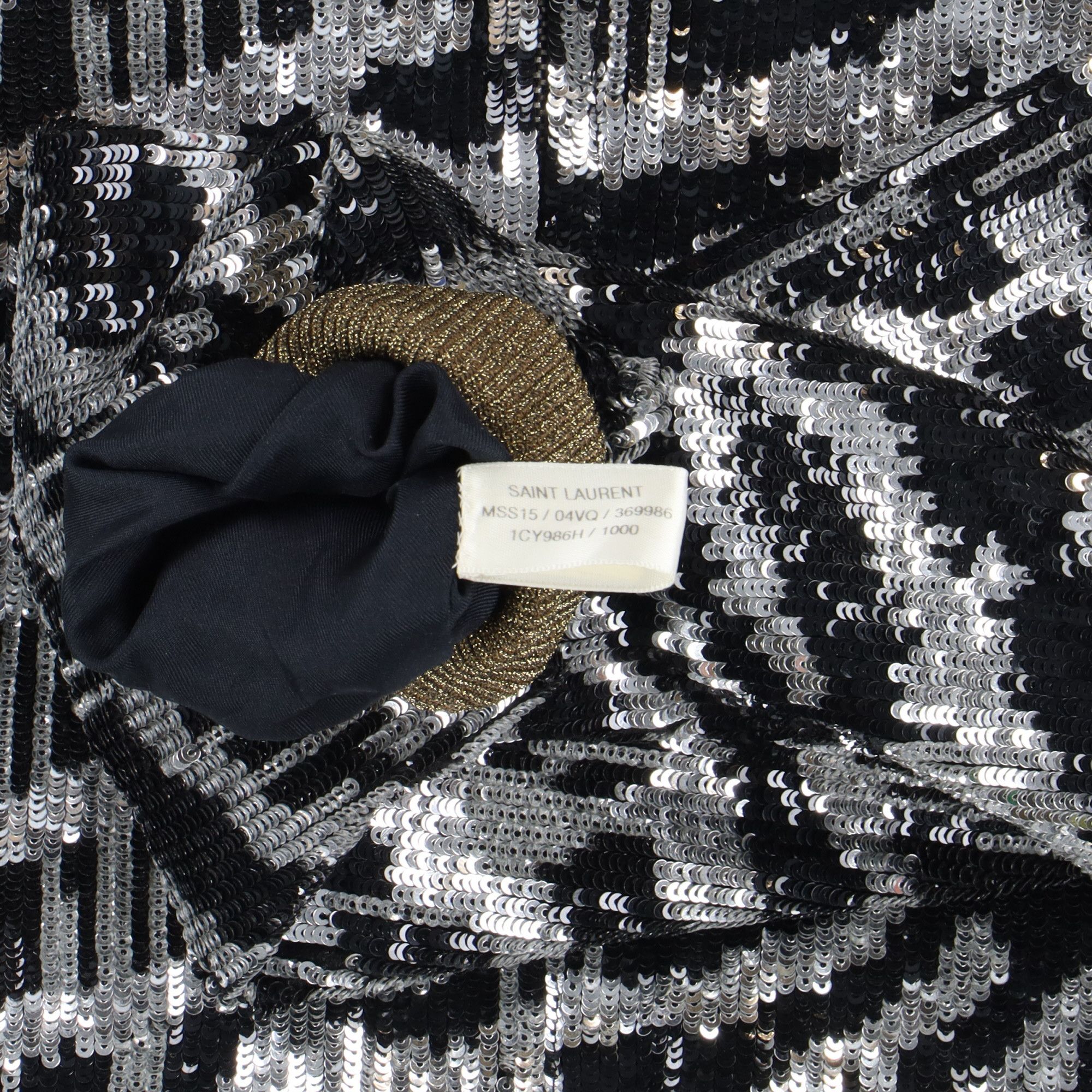 Saint Laurent Paris Black and Silver Zebra Sequined Raglan Bomber Jacket Size US S / EU 44-46 / 1 - 5 Thumbnail