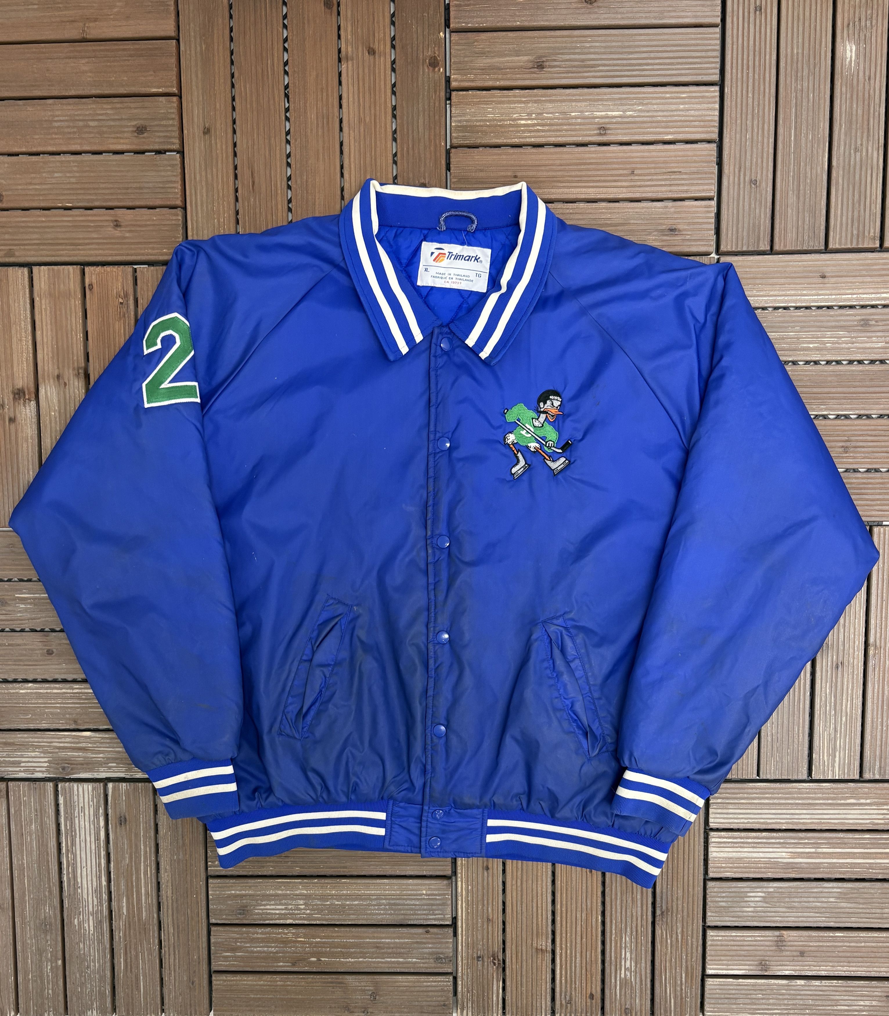 Vintage Discount Ducks Hockey Vintage Blue Varsity Jacket Size US XL / EU 56 / 4 - 1 Thumbnail
