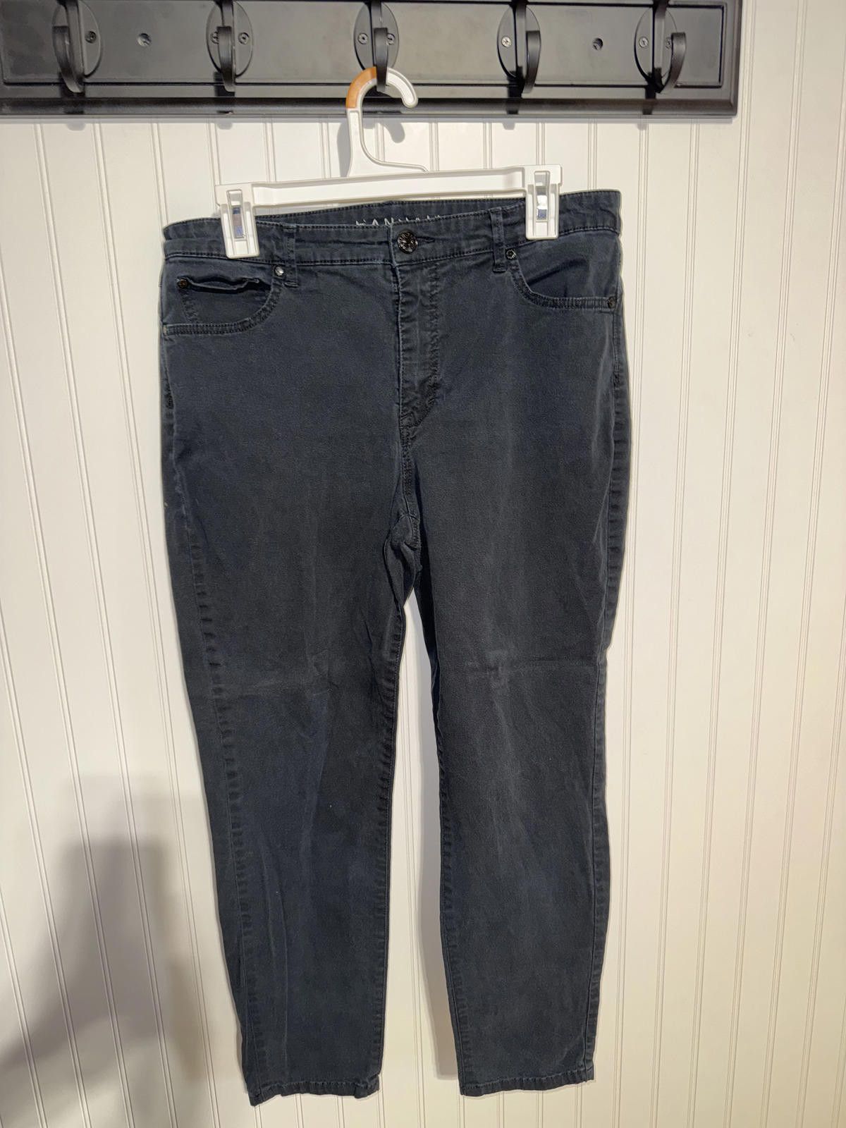 Other Hannah Women's Sz 12 Missy Black Straight Leg Stretch Pants Size 34" / US 12 / IT 48 - 1 Thumbnail