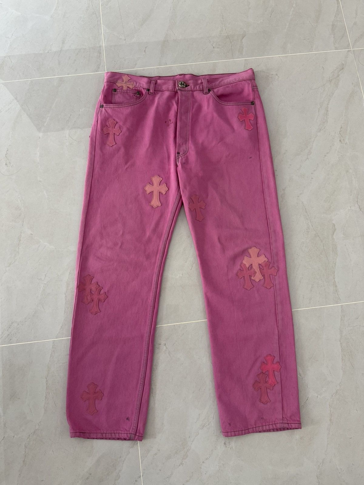 Chrome Hearts Chrome Hearts Pink Sex Record Levis 501 Baggy Sz.34 Size US 34 / EU 50 - 1 Thumbnail