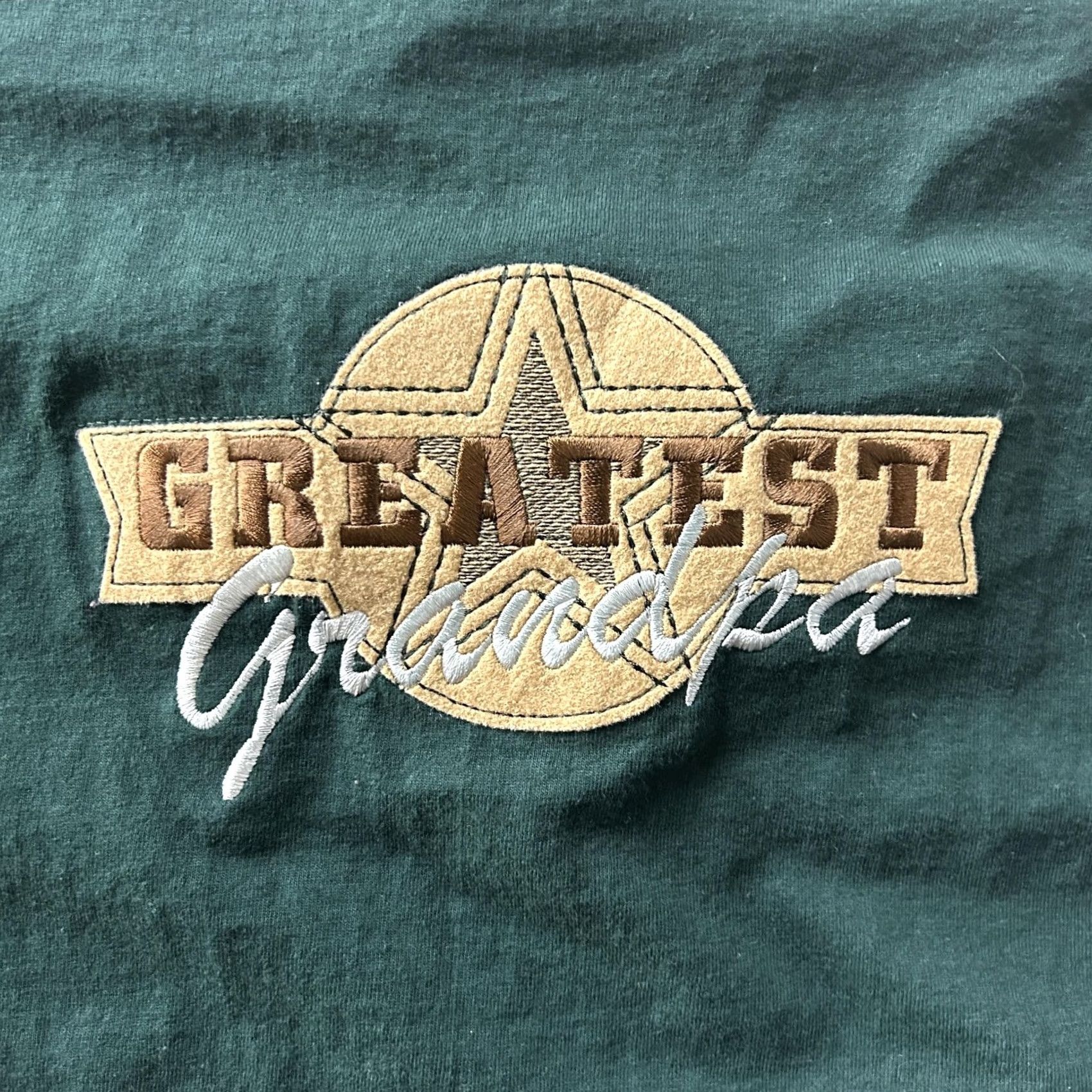 Vintage VINTAGE Mc Sport Shirt Mens Large Green Greatest Grandpa Embroidered Tee T-Shirt Size US L / EU 52-54 / 3 - 2 Thumbnail