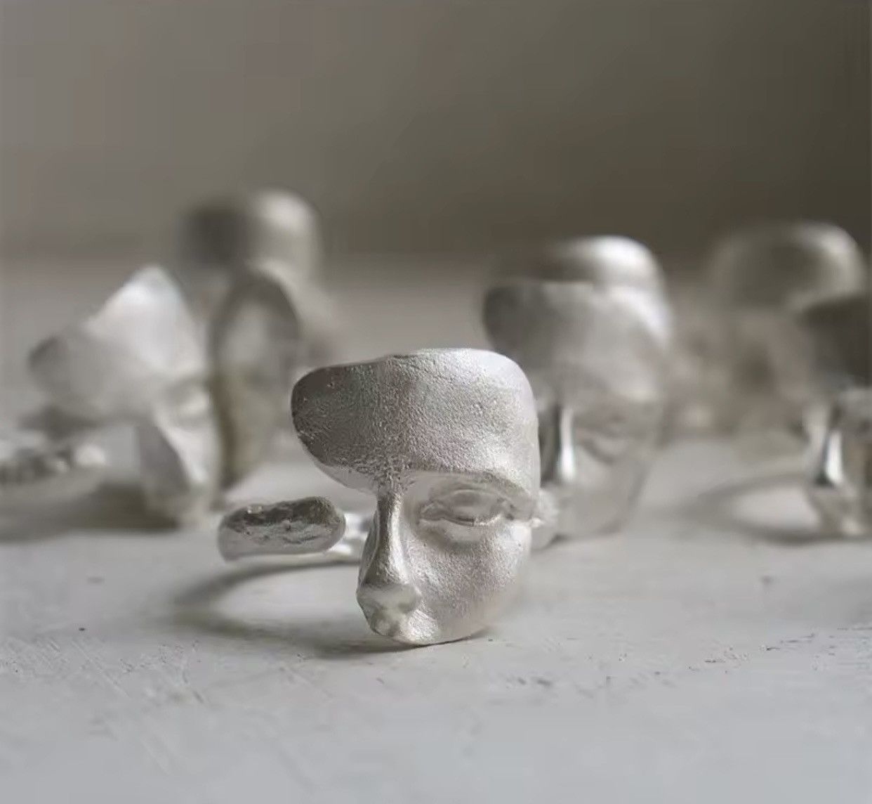 Jewelry × Vintage Creative Mystical Masked Faces Ring Size ONE SIZE - 2 Thumbnail