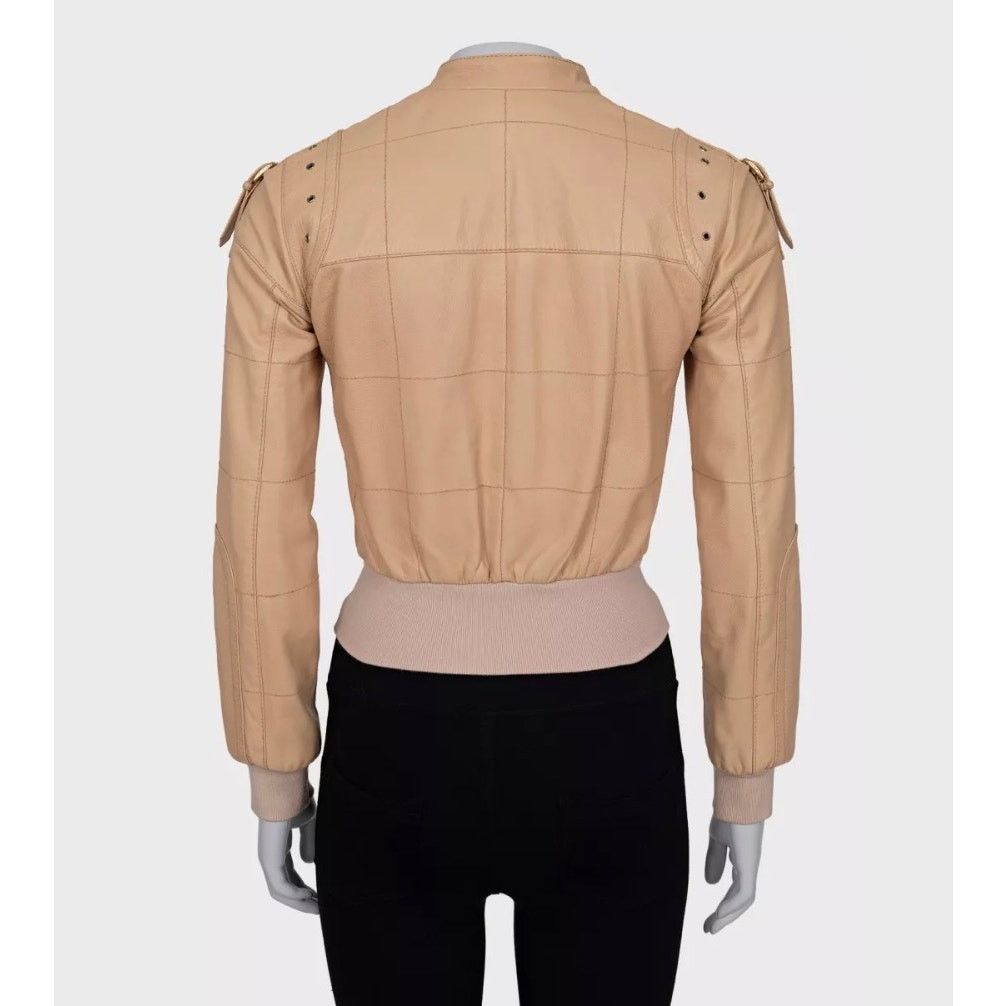 Dolce & Gabbana Beige Leather Jacket - Size XS (IT38)