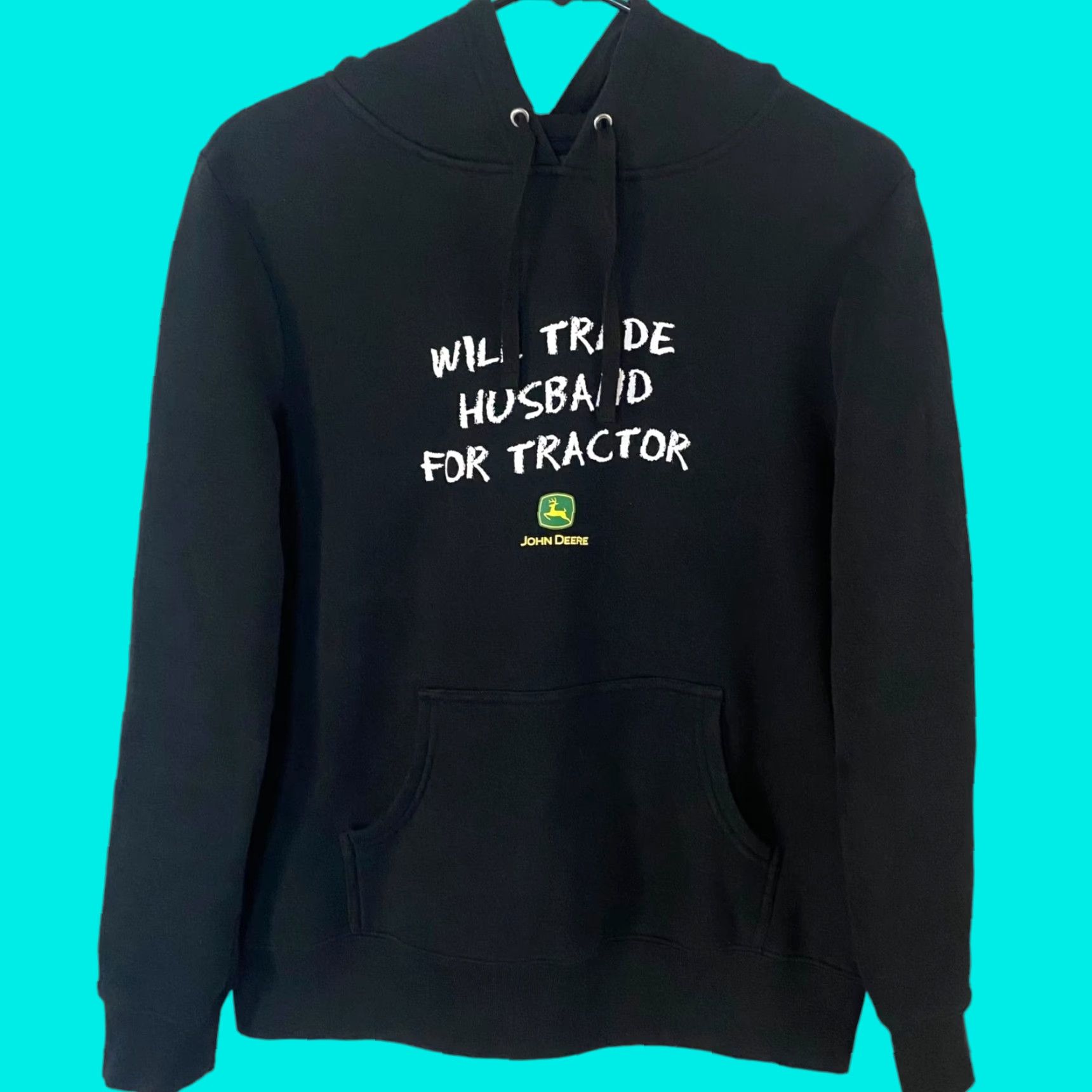 John Deere John Deere Hoodie Sweatshirt Black Womens S Pullover Hooded Pockets Drawstring Kangaroo Pouch Tractor Western Casual Gift Size S / US 4 / IT 40 - 1 Thumbnail
