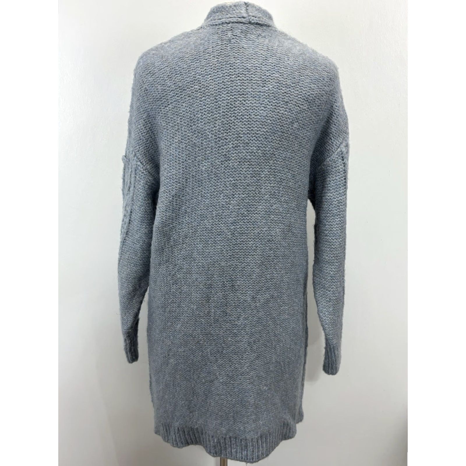 Anthropologie ANTHROPOLOGIE VINTAGE Nuria Long Cardigan Sweater XS Blue Fisherman Knit Open Womens Size XS / US 0-2 / IT 36-38 - 3 Thumbnail