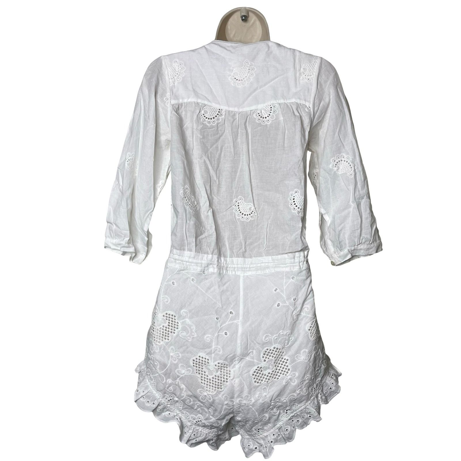 Spell SPELL Casablanca Playsuit MINI ROMPER in White SZ S Size 26" / US 2 / IT 38 - 4 Thumbnail