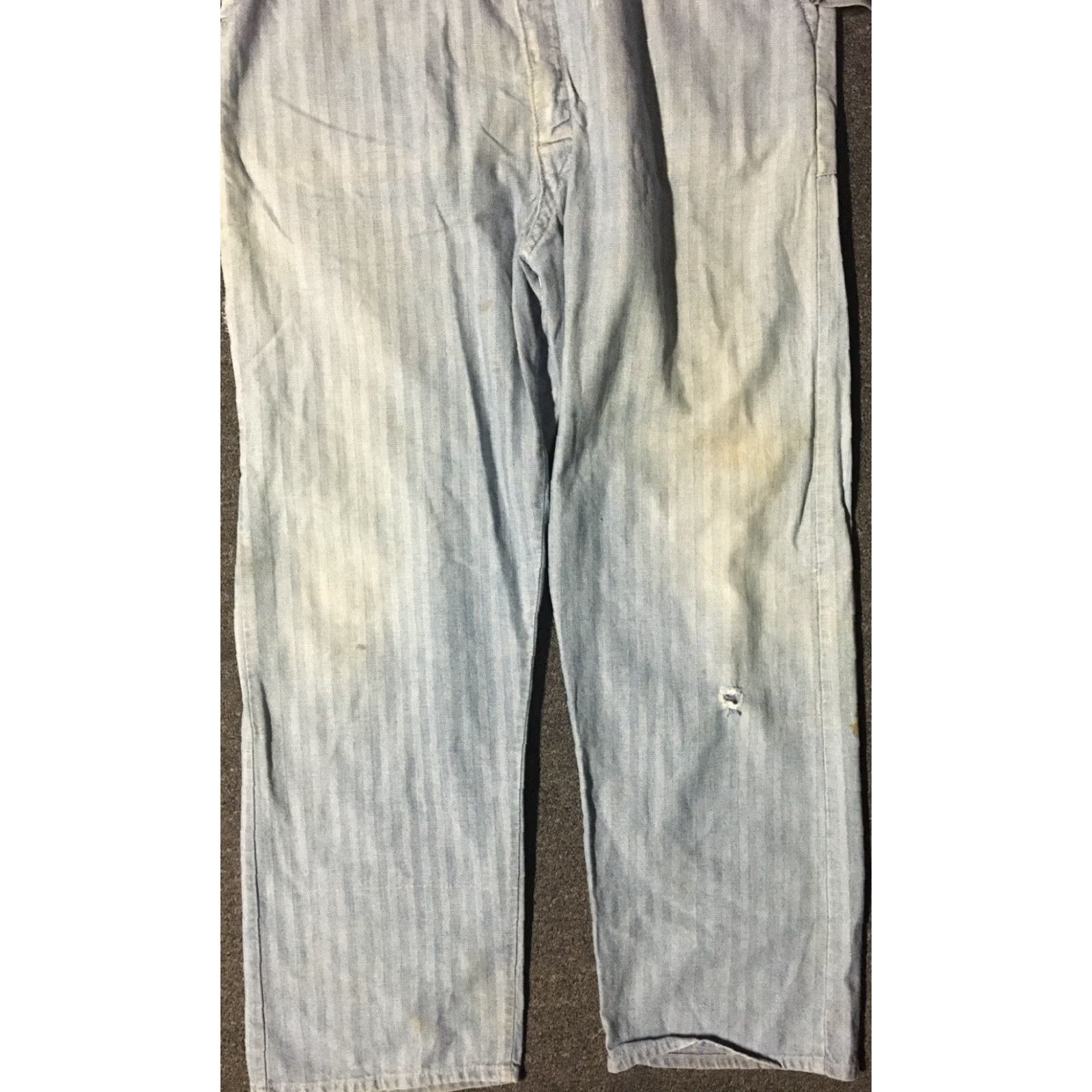 Lee VINTAGE 50s Lee Union Alls Herringbone Distressed Sanforized Coveralls Long Sleeve 100% Cotton L/XL United States Mens Womens Boys Girls Size US 33 - 2 Thumbnail