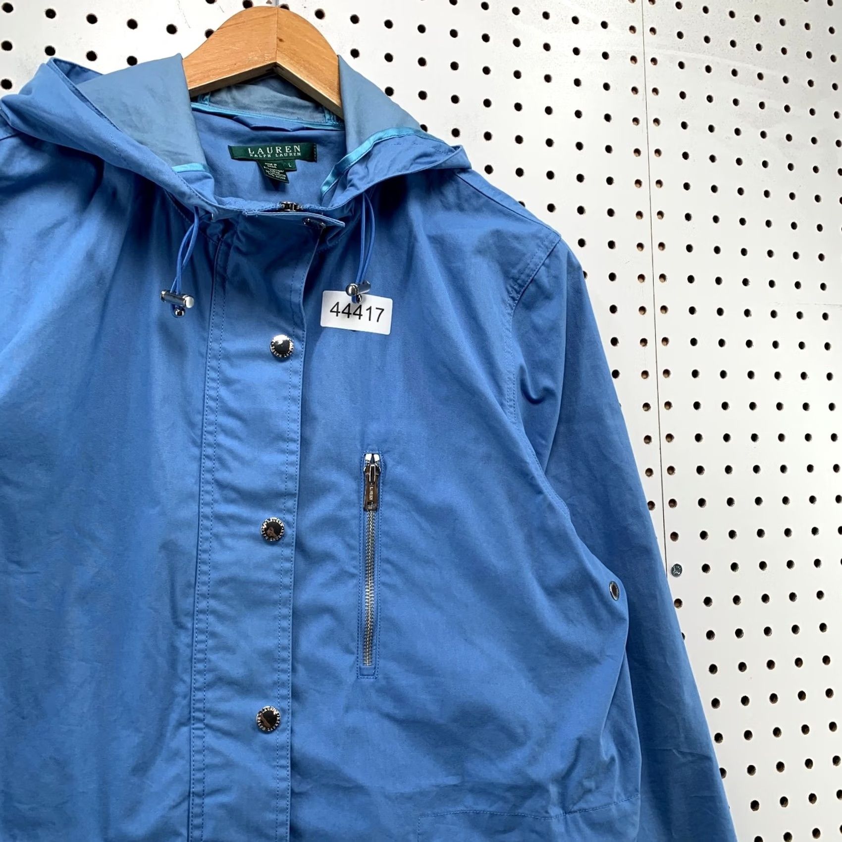 Ralph Lauren Lauren Ralph Jacket Womens L Blue Windbreaker Sky Hooded Lightweight Size L / US 10 / IT 46 - 7 Thumbnail