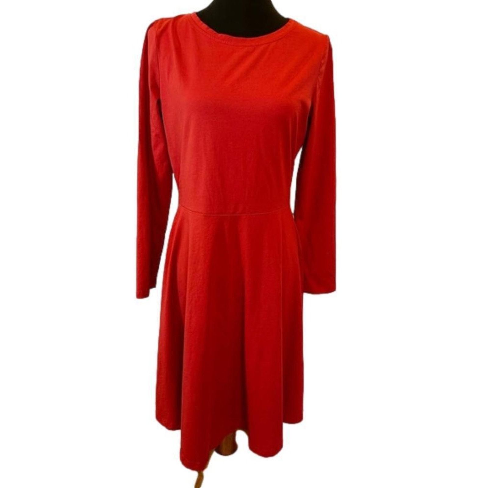 Designer Elegant Red Long Sleeve Dress by Vettor Size XL / US 12-14 / IT 48-50 - 1 Thumbnail