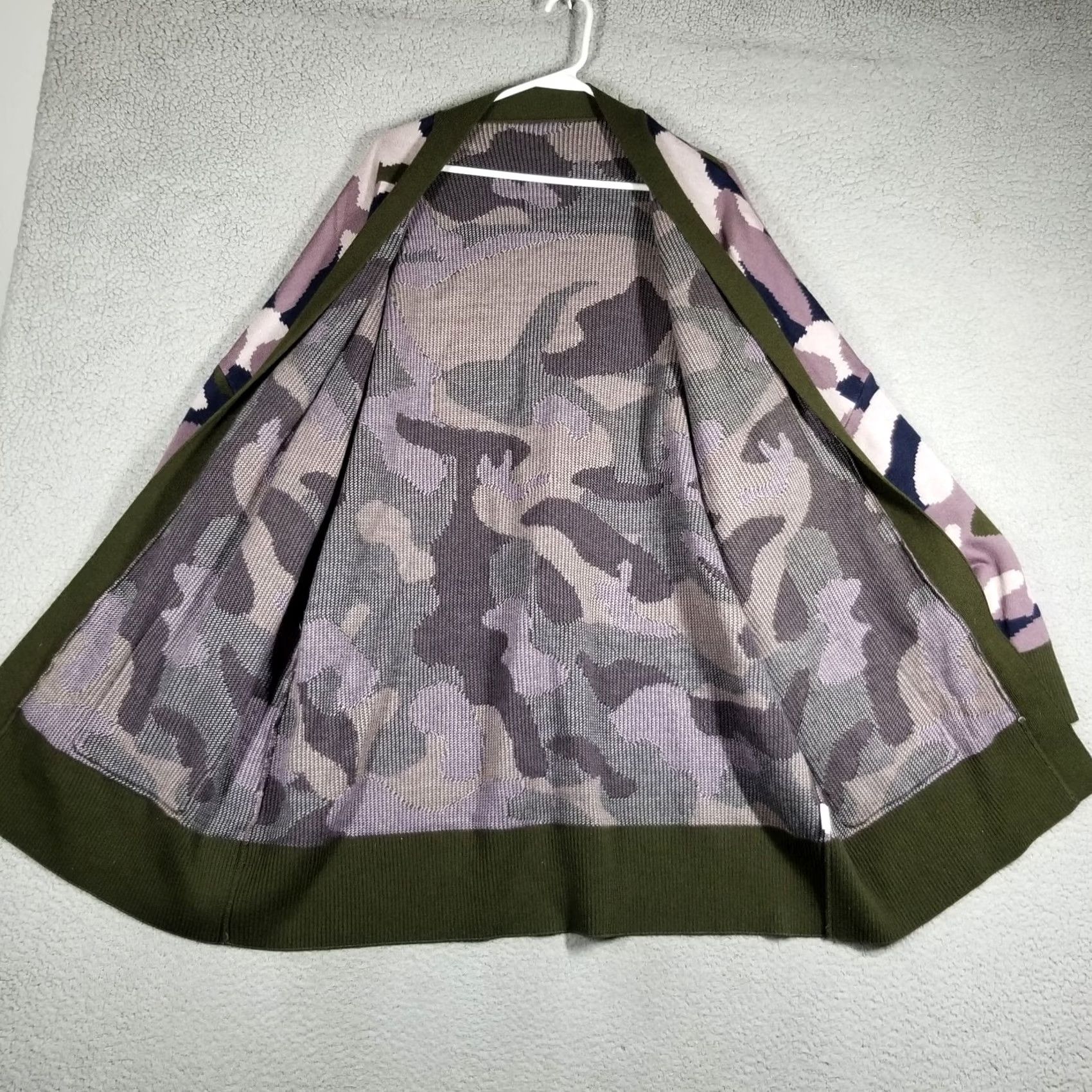 Anthropologie Anthropologie Sweater Cardigan Womens 2XL Camouflage Open Duster Kimono Green Army Knit Long Sleeve Casual Fall Winter 4-5-3 Size XXL / US 16-18 / IT 52-54 - 6 Thumbnail