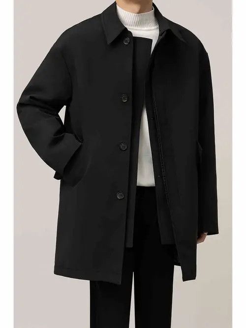 VIBE Classic Black Coat - Minimalist Style Size US M / EU 48-50 / 2 - 4 Thumbnail