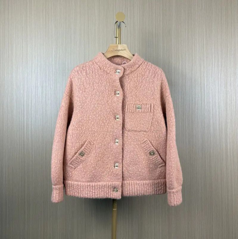 Chanel Chanel Pink Wool Cardigan for Women 0089 Size M / US 6-8 / IT 42-44 - 1 Thumbnail