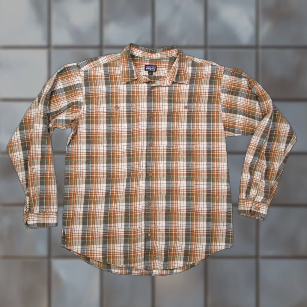 Patagonia Patagonia Shirt Mens Large Brown Plaid Button-Up 100% Organic Cotton Classic Fit Long Sleeve Button | Wool? No — (avoid new info) Size US L / EU 52-54 / 3 - 1 Thumbnail