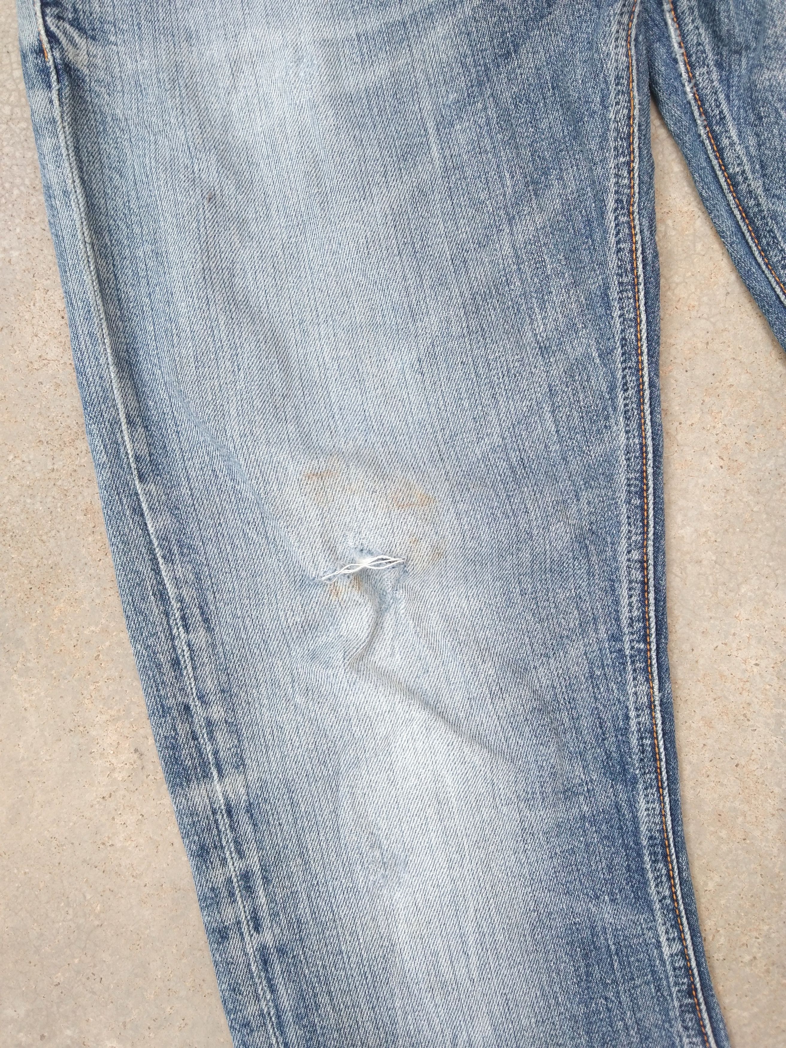 Nudie Jeans Vintage Distressed Nudie Faded Blue Released Hem Jeans 29x30 Size US 29 - 6 Thumbnail