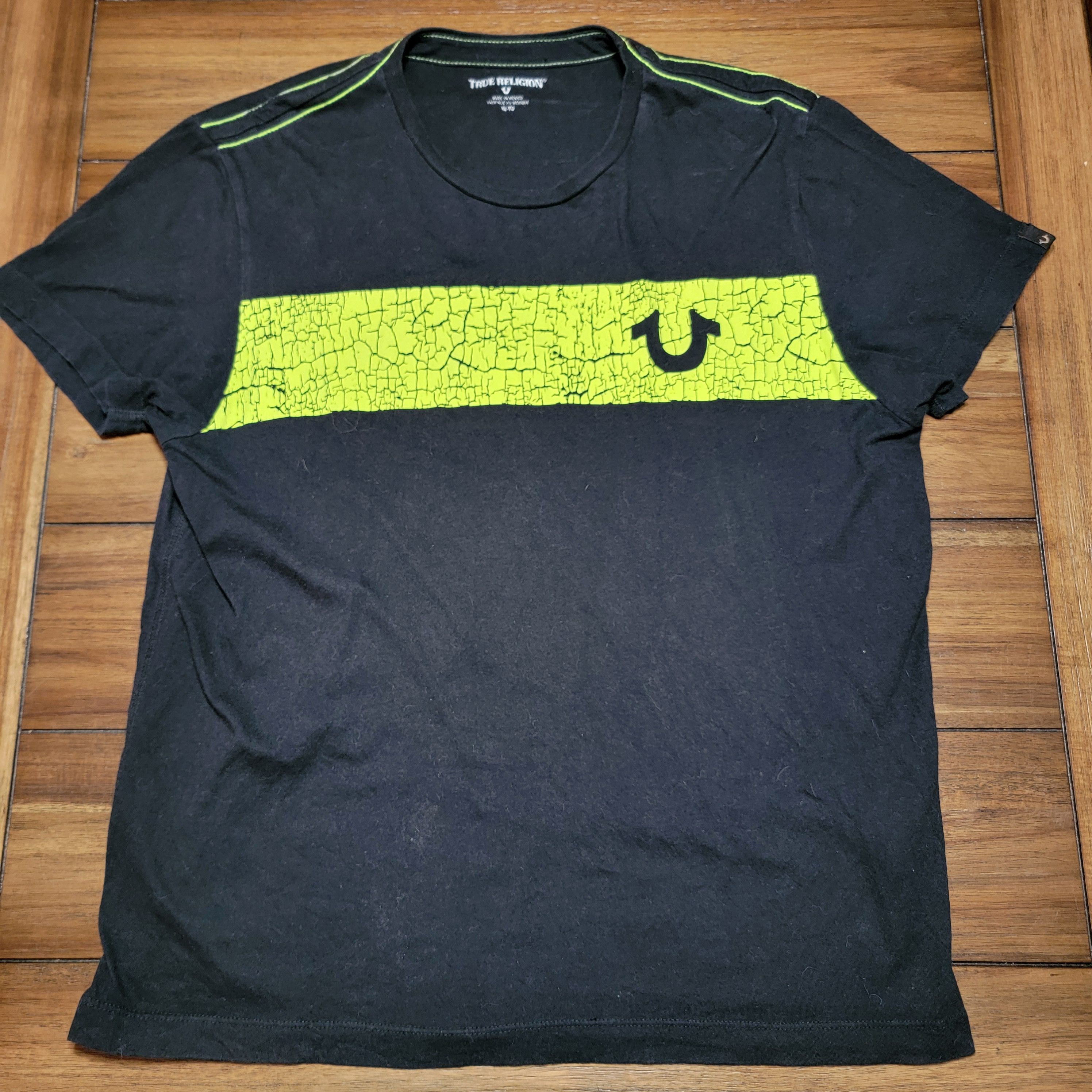 True Religion True Religion SS Unisex Tee Neon Yellow Stripe - Size XL Size US XL / EU 56 / 4 - 1 Thumbnail