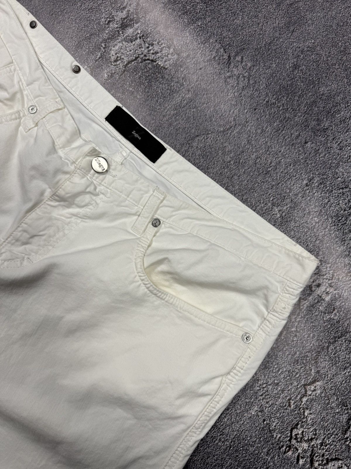Ermenegildo Zegna Zegna White Denim-Style Trousers Size US 36 / EU 52 - 2 Thumbnail
