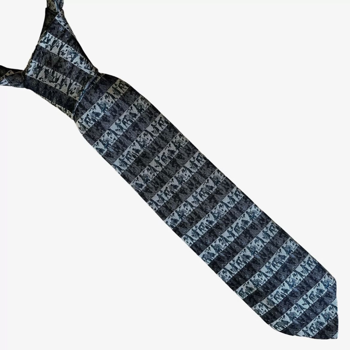 Balenciaga Vintage 90s Balenciaga Egyptian Hieroglyphs Silk Tie Size ONE SIZE - 1 Thumbnail