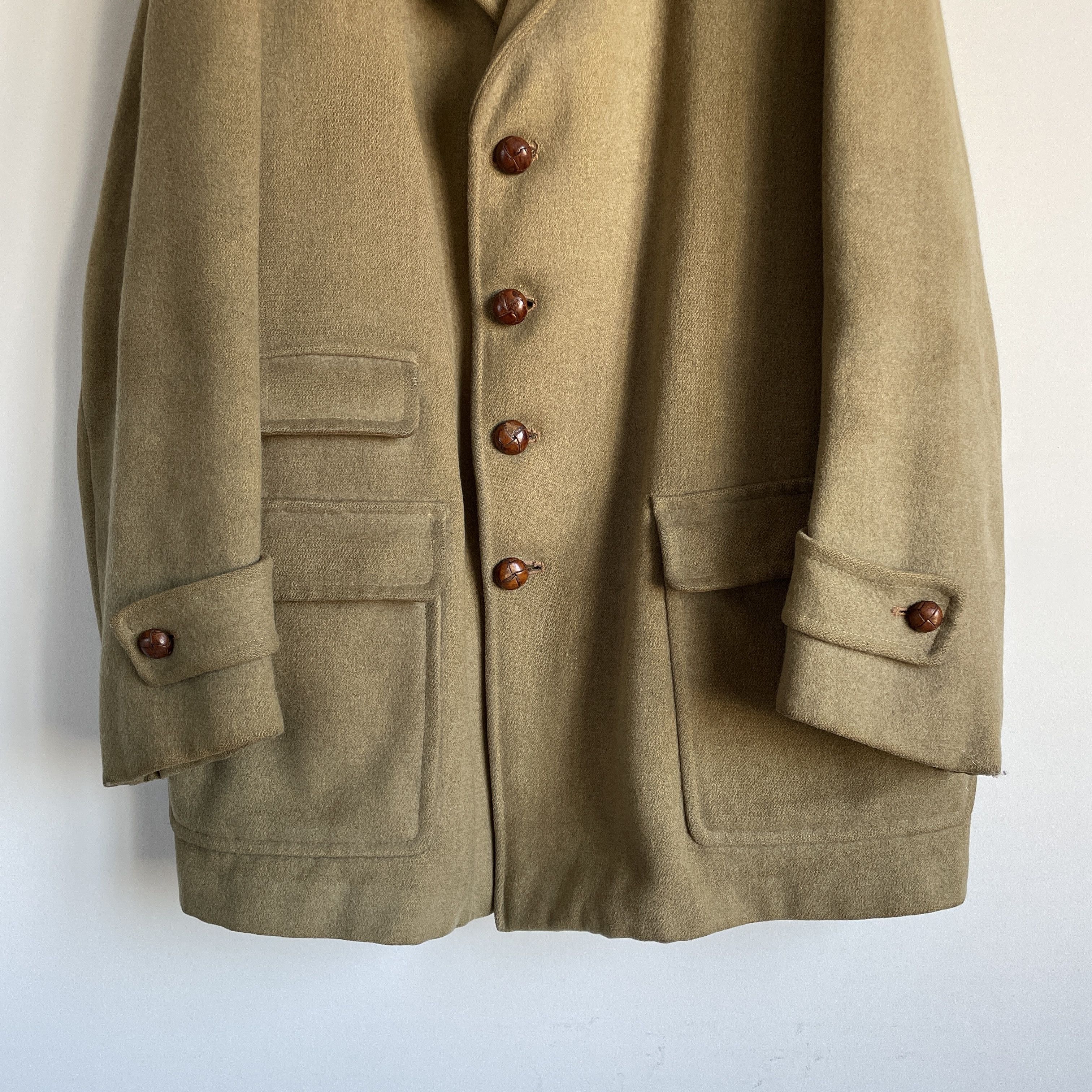 Vintage Vintage 50's 60's British Fur Collar Country Heavy Wool Coat Size US L / EU 52-54 / 3 - 6 Thumbnail