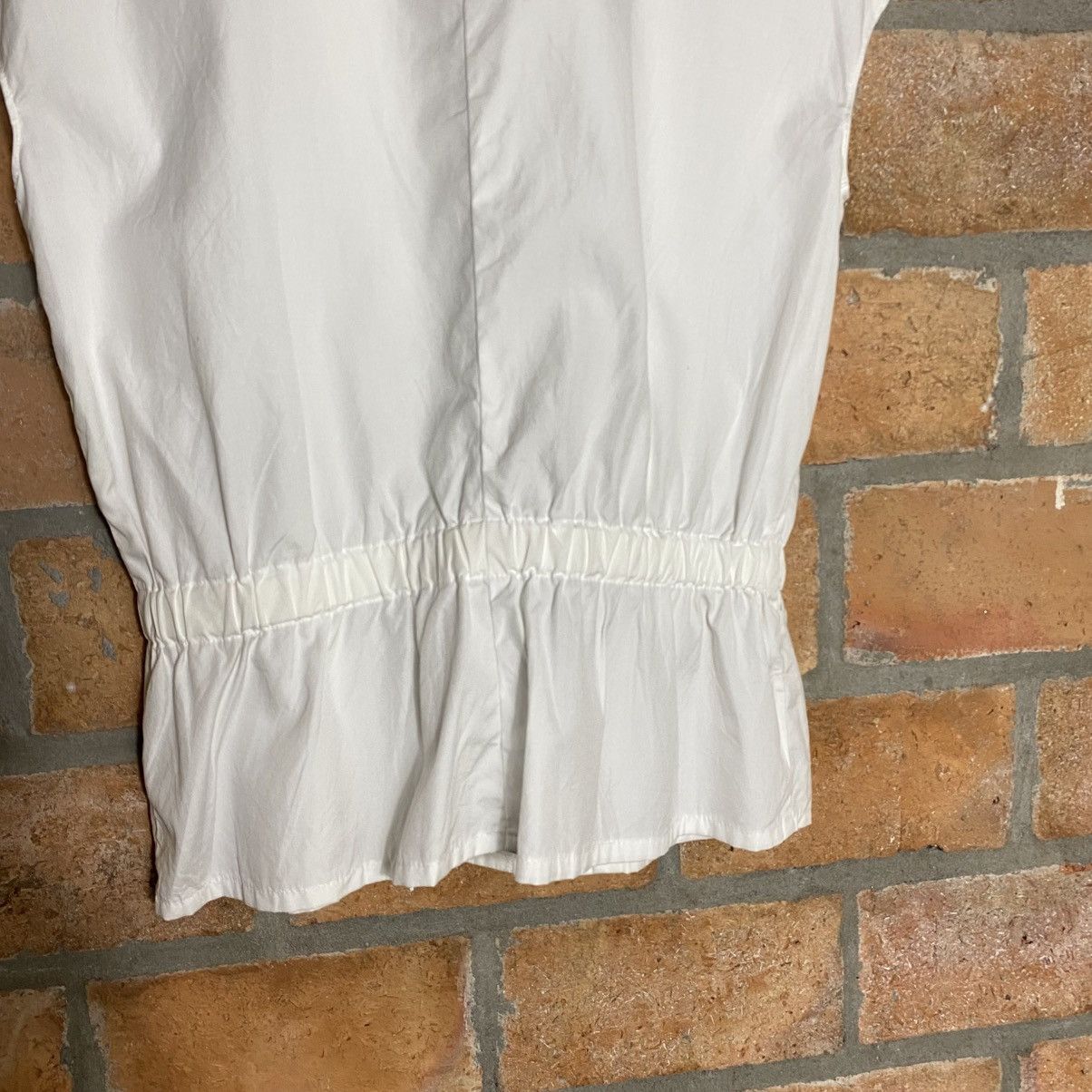 Norma Kamali ONO NORMA KAMALI White Cap Sleeve Blouse with Gathered Waist Size XL / US 12-14 / IT 48-50 - 12 Thumbnail