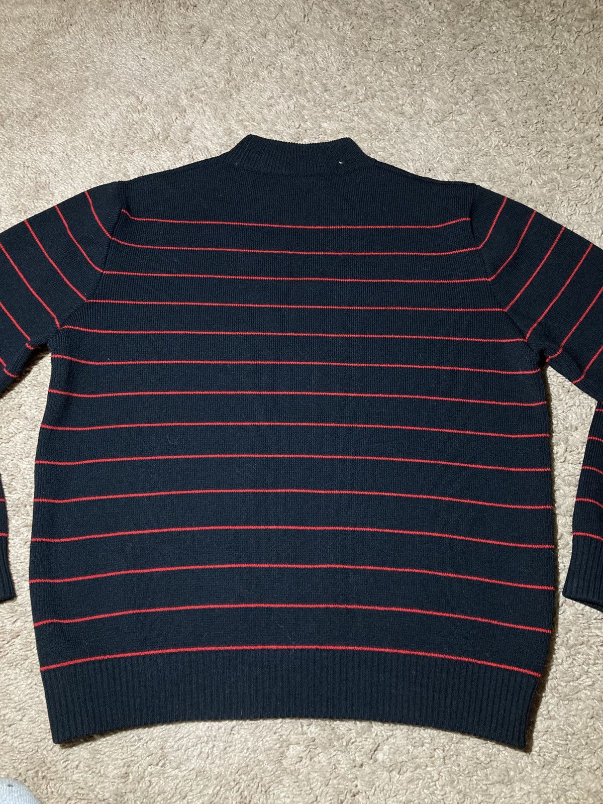 Celine SS20 Celine Mock Neck Striped Wool Sweater Thick Red Hedi Size US M / EU 48-50 / 2 - 9 Thumbnail