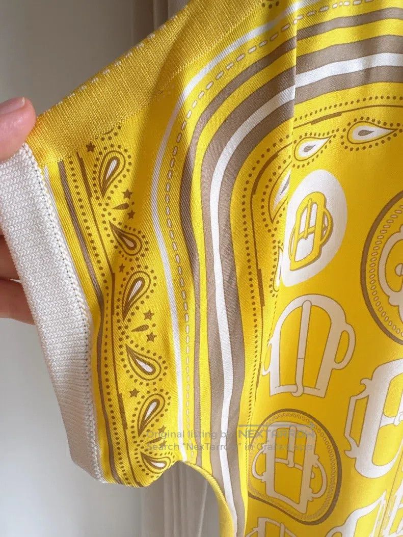 Hermes Hermes Silk Printed and Knit Paneling Top Size XS / US 0-2 / IT 36-38 - 4 Thumbnail
