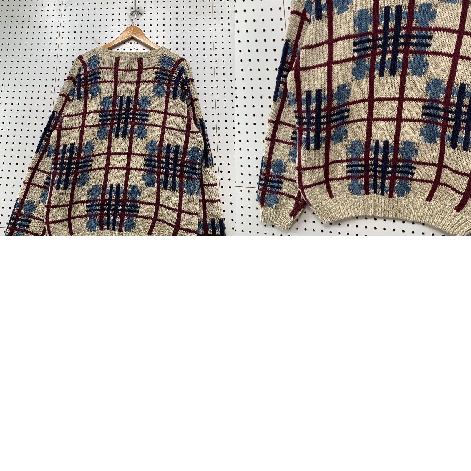Vintage VINTAGE St. John's Bay Sweater Mens L Beige Plaid Linen Ramie Blend Casual Pullover Knit Crew Neck Winter Fall Spring Men Size US L / EU 52-54 / 3 - 9 Thumbnail