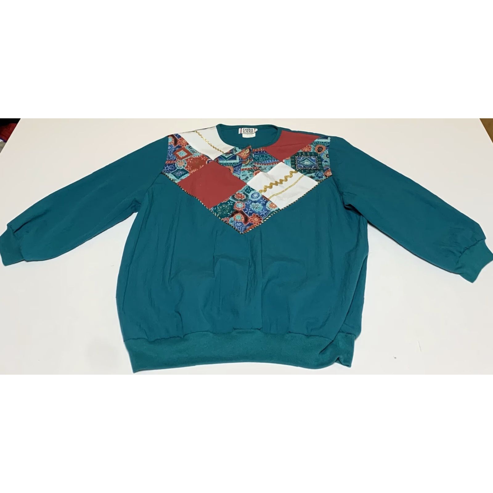Vintage VINTAGE Cricket Lane Women’s Windbreaker Shirt 12 Green Made in USA Womens Size XL / US 12-14 / IT 48-50 - 2 Thumbnail