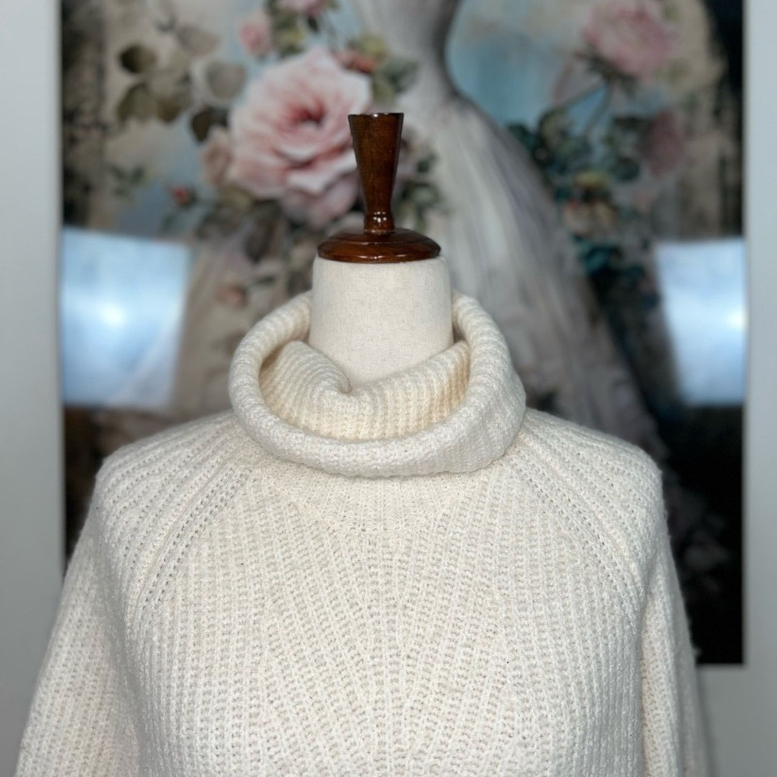 Madewell Cozy Madewell Mercer Ribbed Cream Turtleneck Sweater! Size S / US 4 / IT 40 - 3 Thumbnail