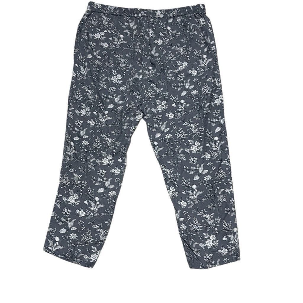 Gap Gap Womens Large Gray Floral Print Pull On Elastic Waist Hig Size 32" / US 10 / IT 46 - 2 Thumbnail