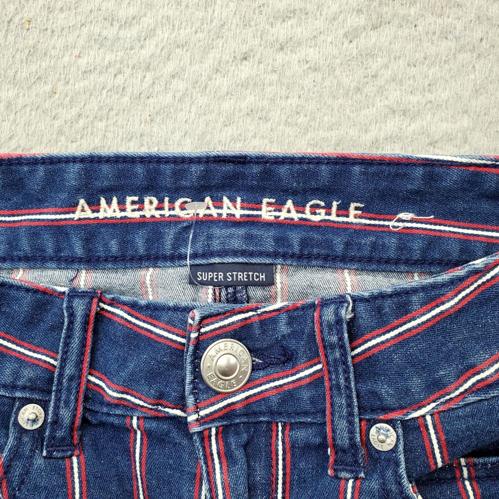 American Eagle Outfitters American Eagle Outfitters Denim Skirt Womens Size 2 Multicolor Striped, Short Mini, Stretch, Pockets, Casual, Denim Skirt, Size 2, Womens Size 26" / US 2 / IT 38 - 5 Thumbnail