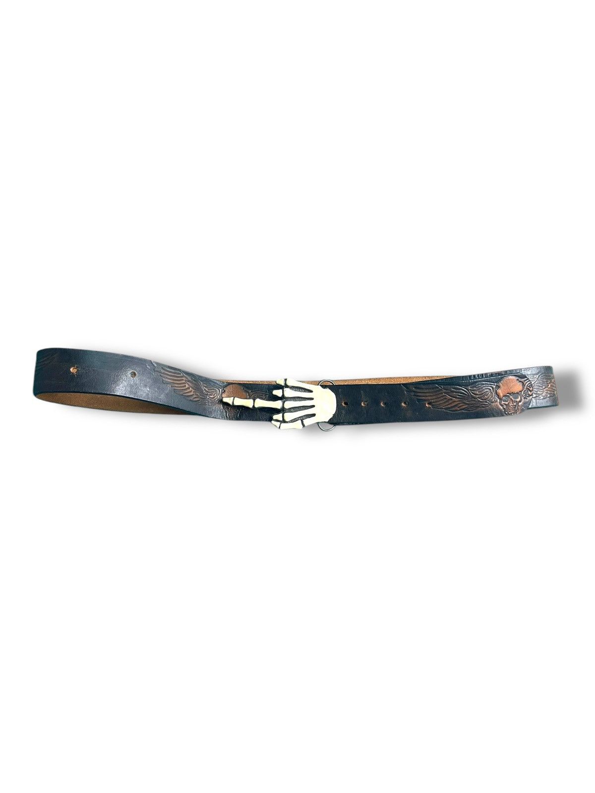 Vintage Vintage Skeleton Middle Finger Buckle Belt Size ONE SIZE - 2 Thumbnail