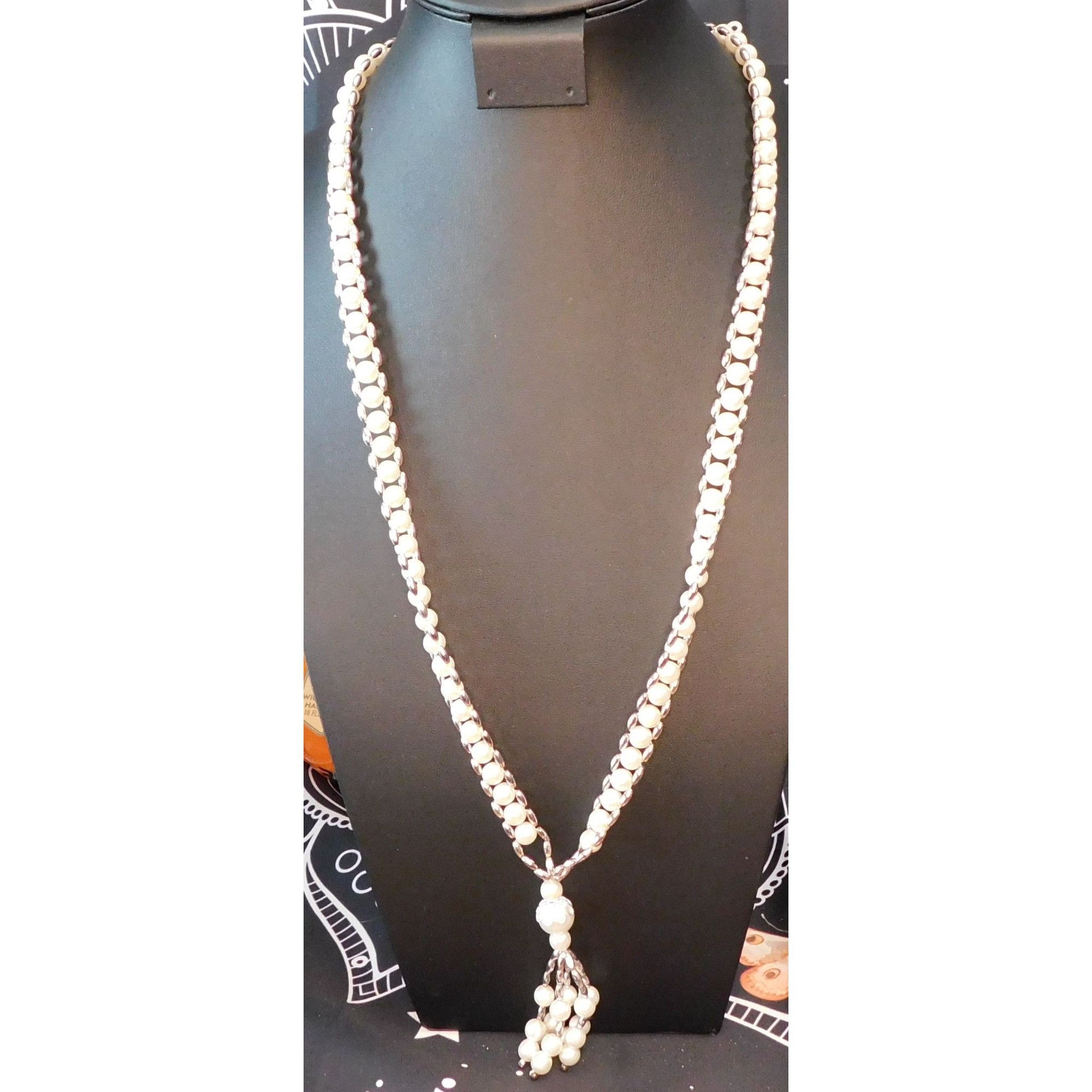 Other Beaded Faux Pearl Rope And Tassel Necklace Size ONE SIZE - 2 Thumbnail