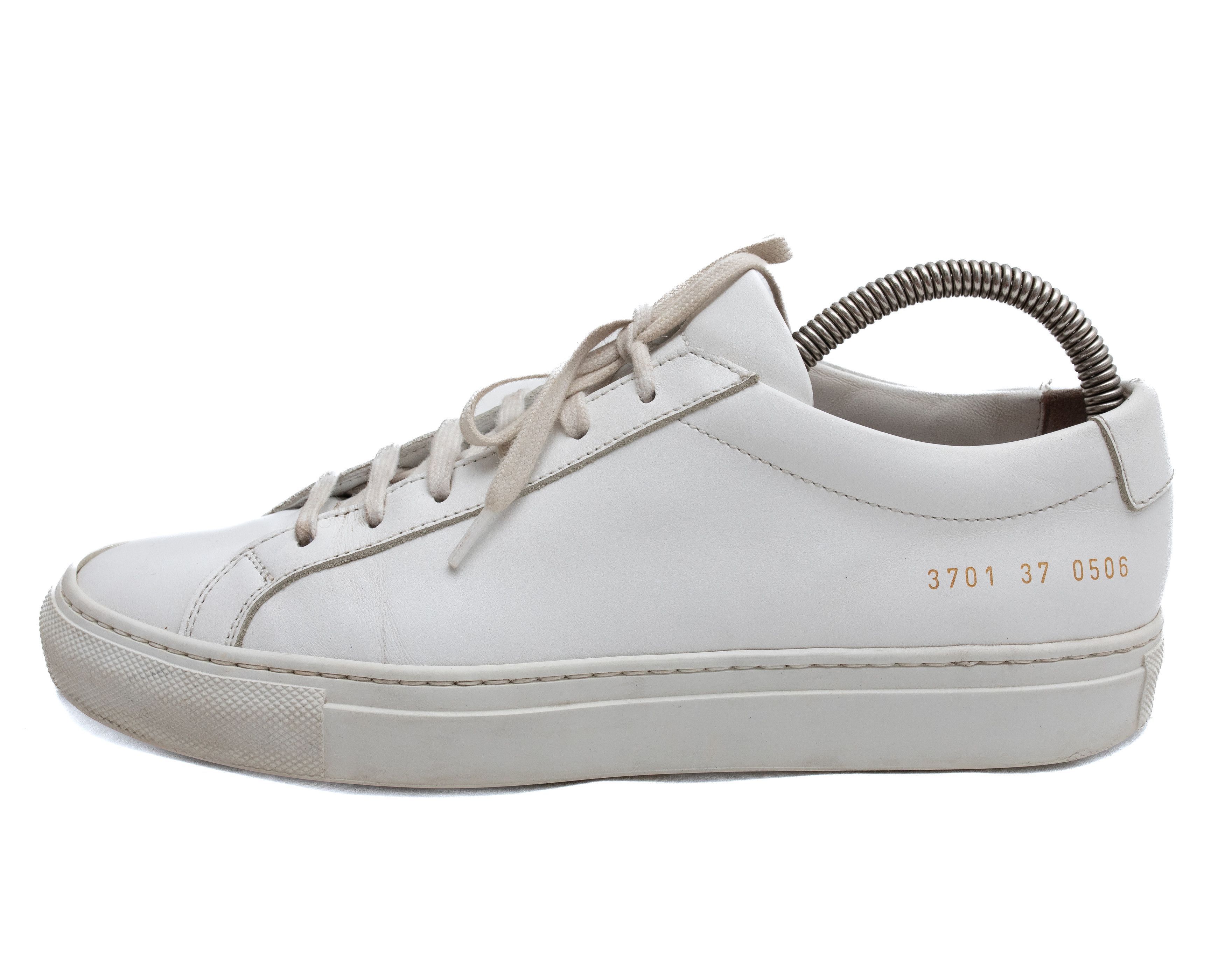 Common Projects COMMON PROJECTS Achilles Low White Leather Sneakers Size US 7 / IT 37 - 3 Thumbnail