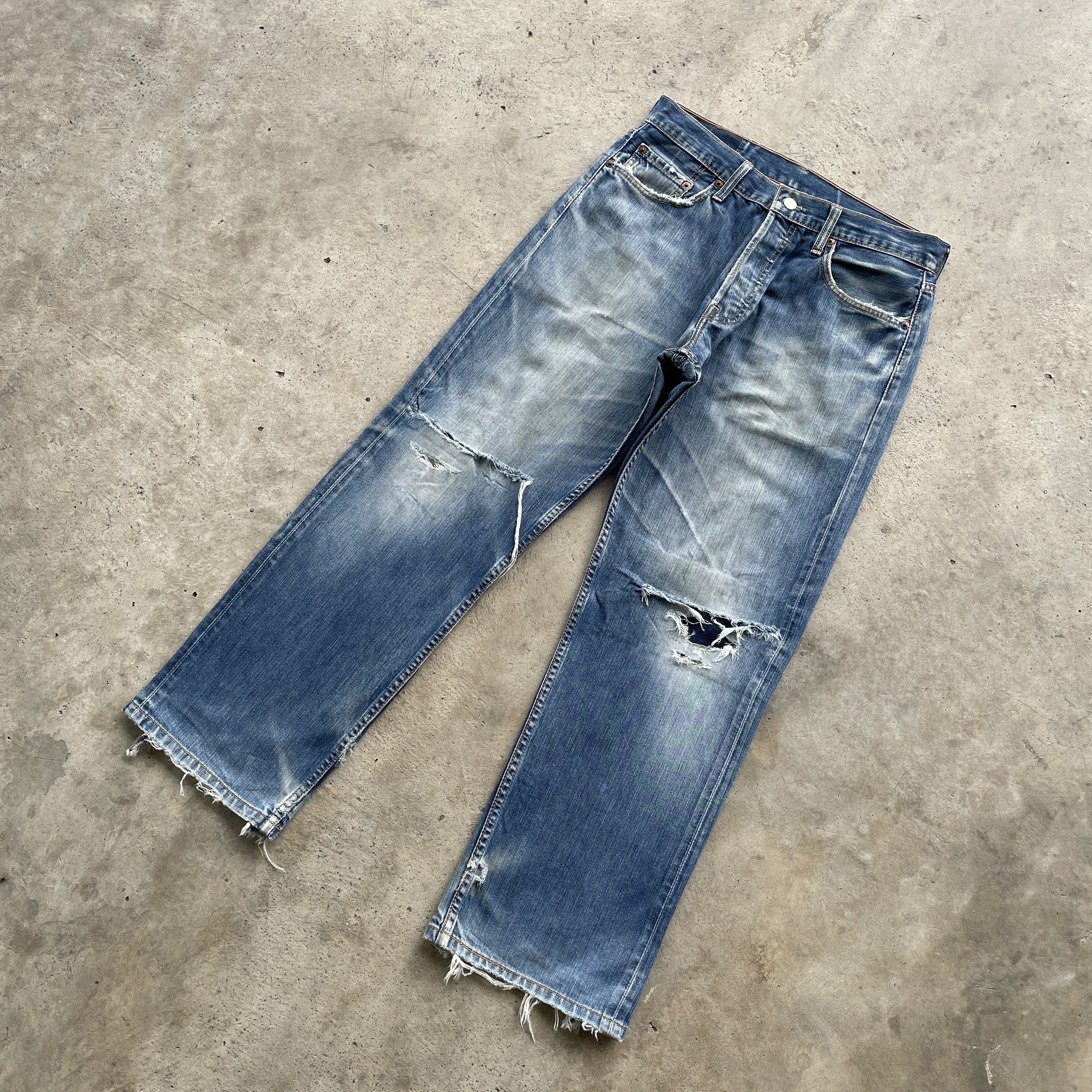 Levi's W31💥 Vintage Levi’s 501 Faded Jeans Distressed Denim Pants Size US 31 - 1 Thumbnail