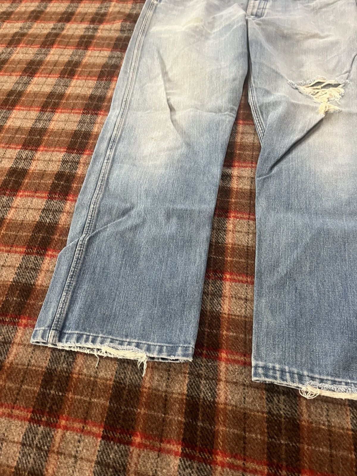 Wrangler Vintage 80’s made in USA Wrangler Boot Thrashed denim Jeans Size US 35 - 2 Thumbnail