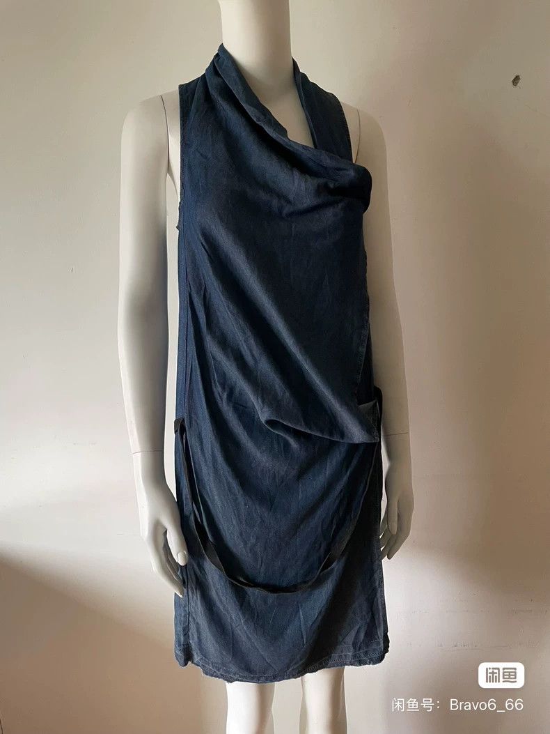 Helmut Lang HELMUT LANG size2 Blue pleated sheepskin dress Size S / US 4 / IT 40 - 3 Thumbnail