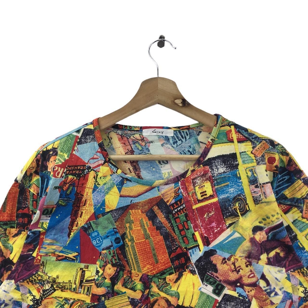 Vintage Vtg 90’ GIVY ITALY AOP All Over Print Hollywood Tee Shirt Size US M / EU 48-50 / 2 - 2 Thumbnail
