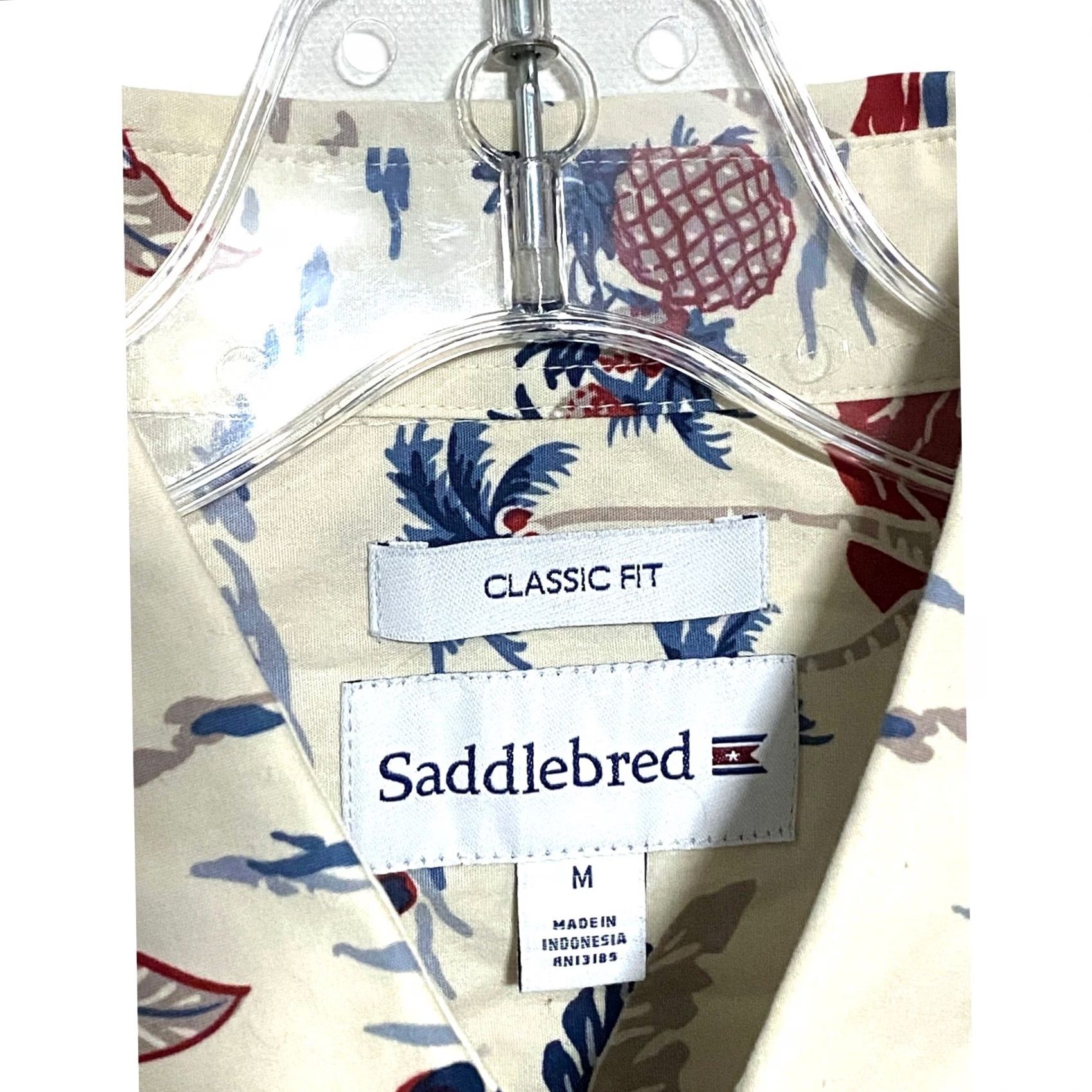 Vintage Saddlebred Hawaiian Button Shirt Mens M Graphic Print Beach Nautical Resortwear Cream Summer Size US M / EU 48-50 / 2 - 7 Thumbnail