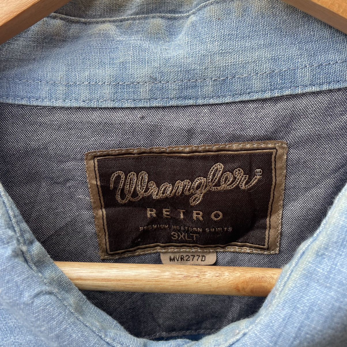 Vintage × Wrangler 🔥Oversize Vintage Wrangler Stoned Wash Western Button Shirts Size US XXL / EU 58 / 5 - 15 Thumbnail