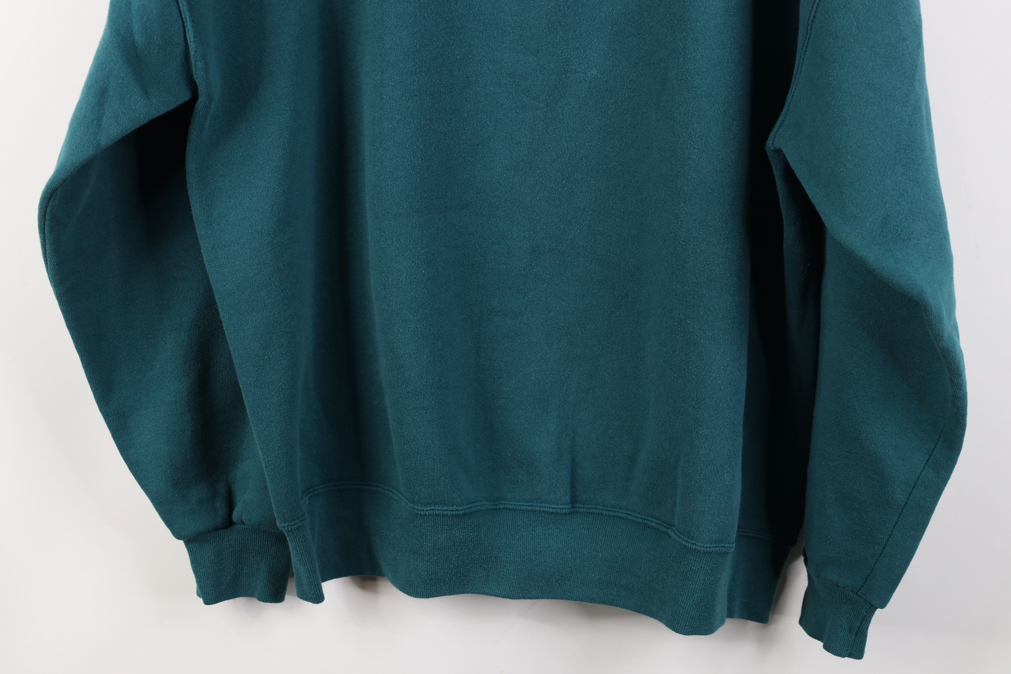 Vintage Vintage 90s Bike Blank Heavy Crewneck Sweatshirt Teal USA Size US XL / EU 56 / 4 - 12 Thumbnail