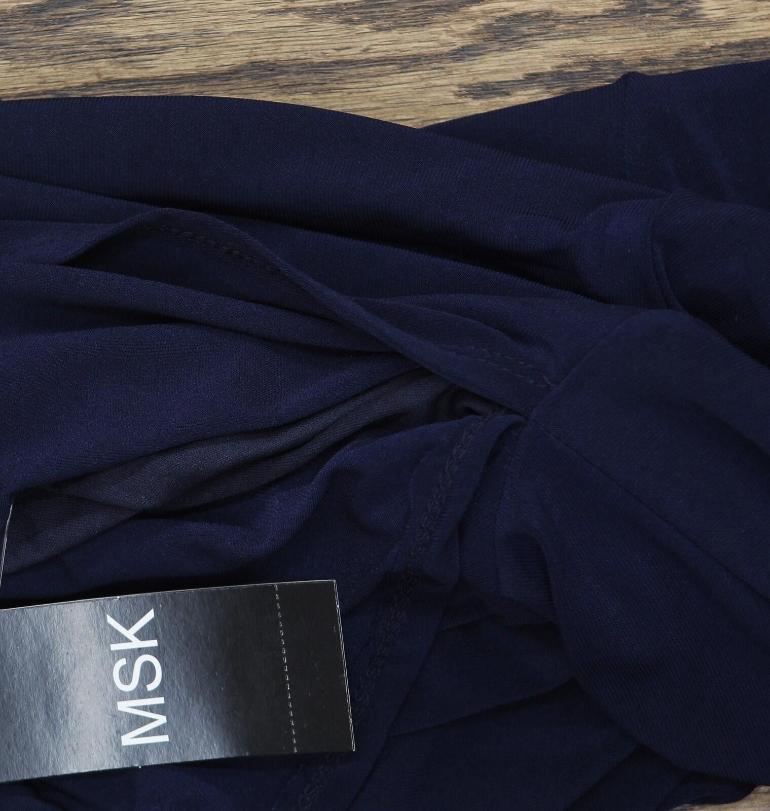 Other Nwt Msk V-neck Trim Side Slit Evening Gown Dress Navy Blue S Size S / US 4 / IT 40 - 4 Thumbnail