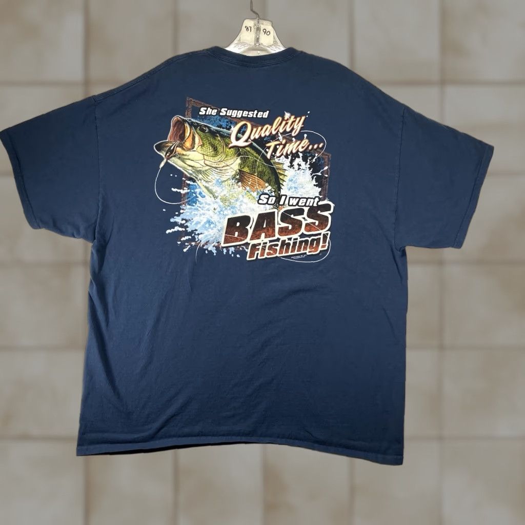 Vintage VINTAGE Buck Wear Men's T-Shirt 2XL Fish Fishing Outdoor Sportsman Short Sleeve Blue Mens Size US XXL / EU 58 / 5 - 1 Thumbnail