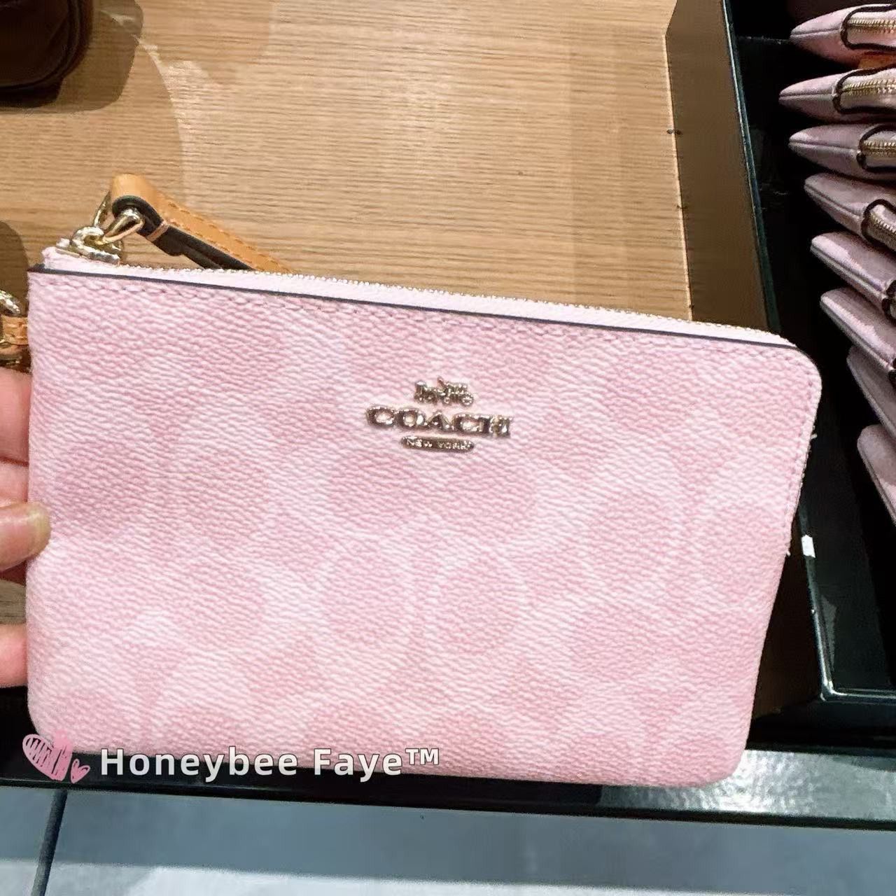 Coach Corner Zip Wristlet In Signature Canvas With Charms CEF72 Size ONE SIZE - 2 Thumbnail