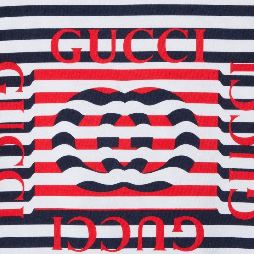 Gucci o1la5ras0426 Printed Cotton Jersey T-Shirt in White / Blue Size US XXL / EU 58 / 5 - 5 Thumbnail