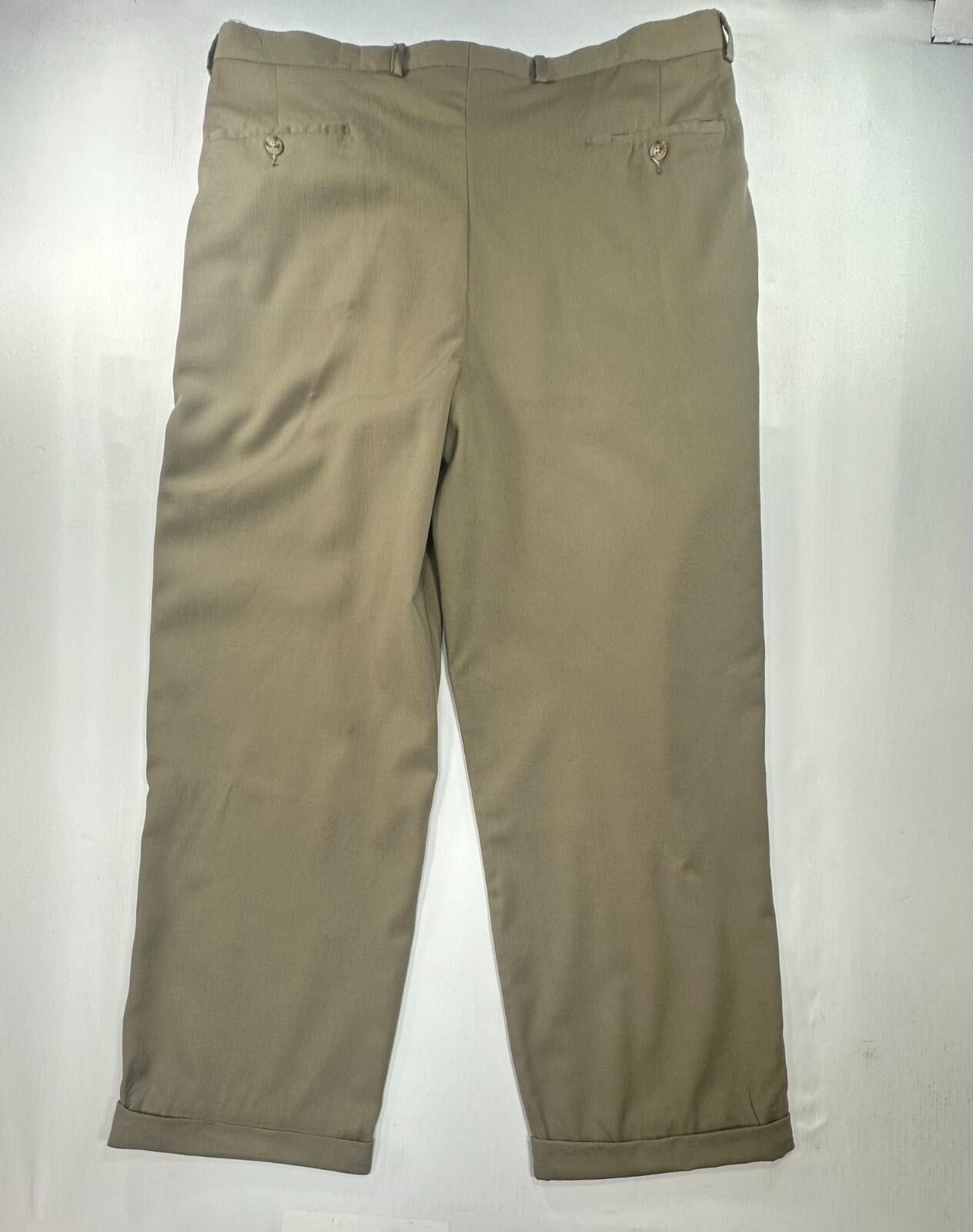 Principe Principe Italian Cuffed Pleated Dress Pants Brown Mens 36/28 Size US 36 / EU 52 - 2 Thumbnail